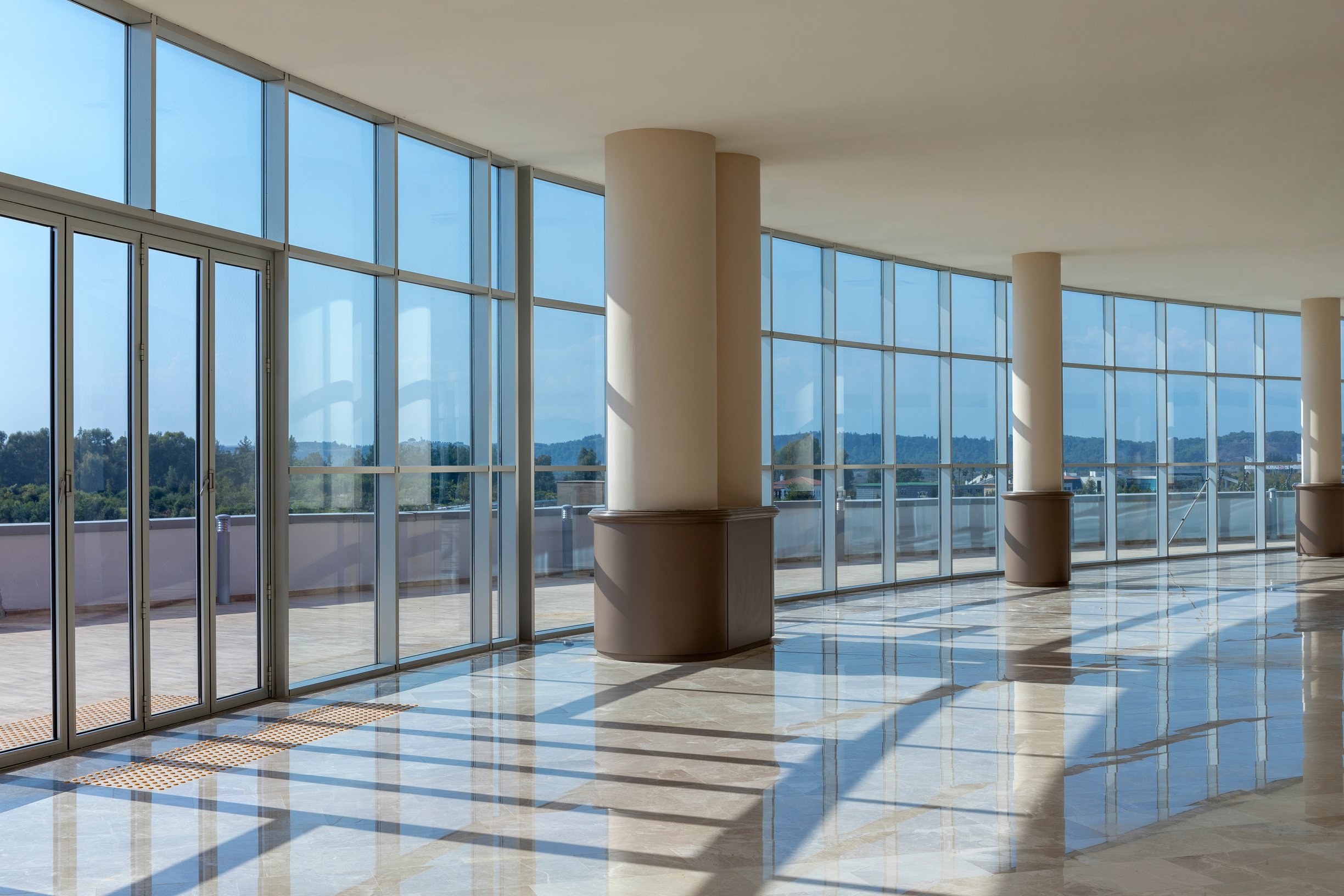 Empty corridor in modern office building